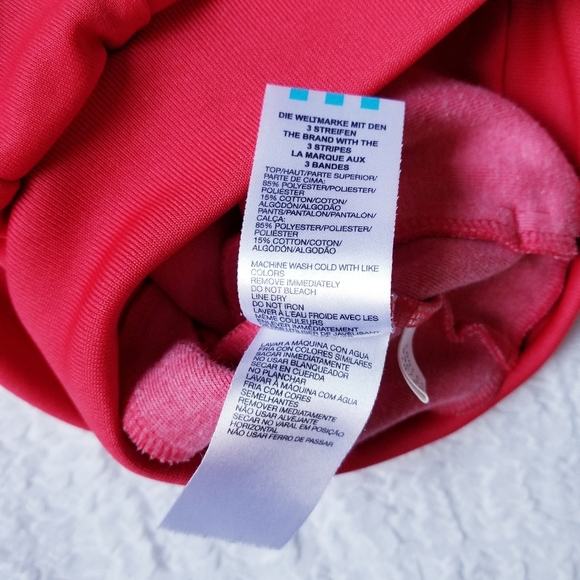 9 Month Unisex Adidas Track Jacket in Red & White - Picture 3 of 4